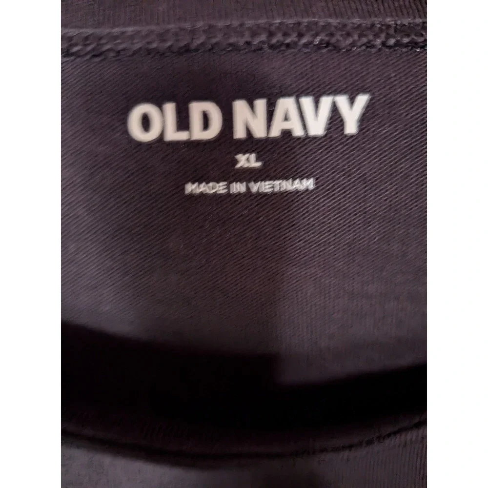 Old Navy Womens XL‎ Black Boxy Long Sleeve Tee Relaxed Fit Side Slit Jersey Top